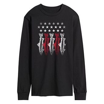 Men's Americana Flag Fish Long Sleeve Graphic Tee