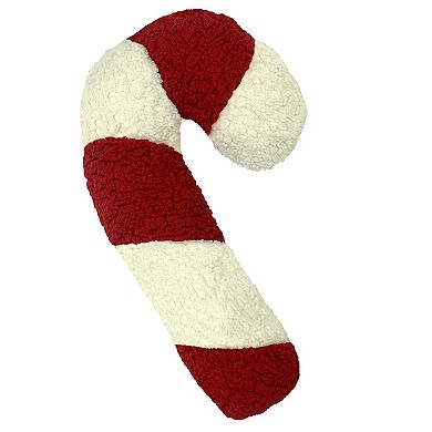 St. Nicholas Square Candy Cane Shaped Throw Pillow