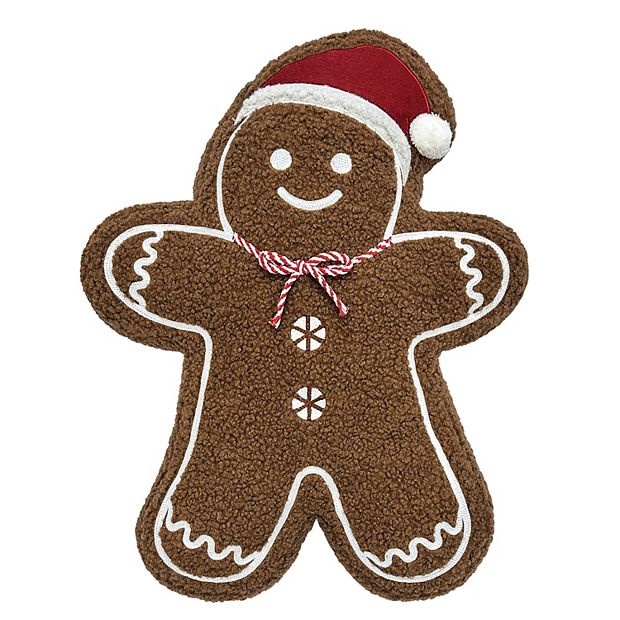 Christmas Gingerbread In The Shape Of A Star Throw Pillow by