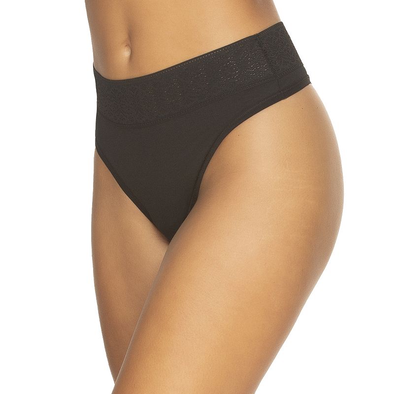 Women's Jezebel Serene High Waisted Thong Panty 530164, Size: XL, Black