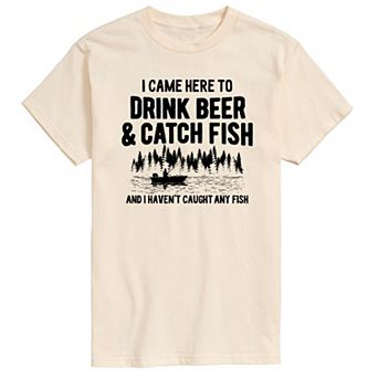 Men's Drink Beer And Catch Fish Graphic Tee