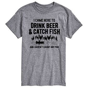 Men's Drink Beer And Catch Fish Graphic Tee