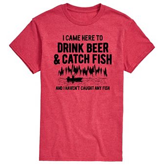 Men's Drink Beer And Catch Fish Graphic Tee