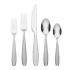 Skandia Tidal Frosted 5-Piece 18/0 Stainless Steel Flatware Set