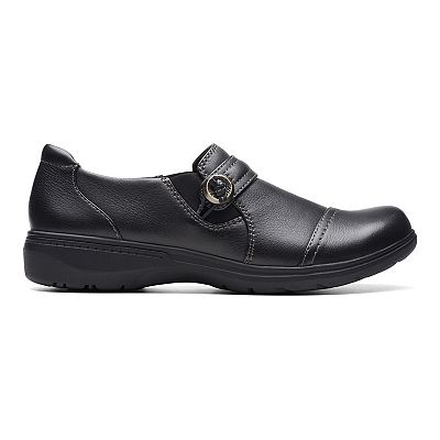 Clarks ladies black shoes online