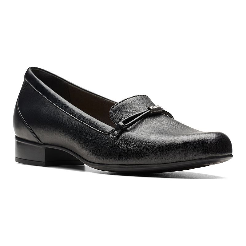 Clarks® Juliet Shine Women's Leather Slip-On Shoes, Size: 8.5, Black