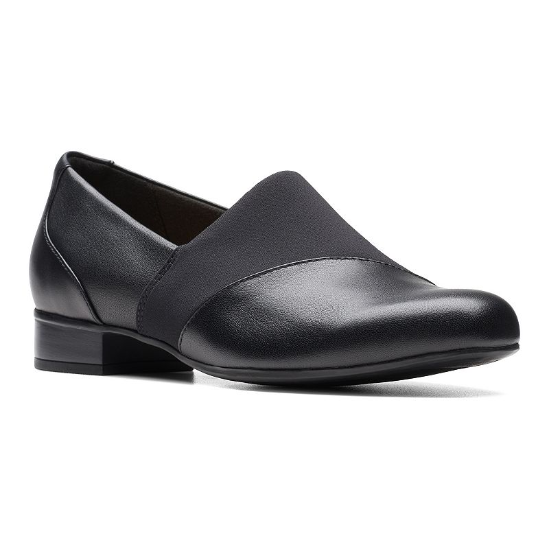 Clarks® Juliet Gem Women's Leather Slip-On Shoes, Size: 12, Black
