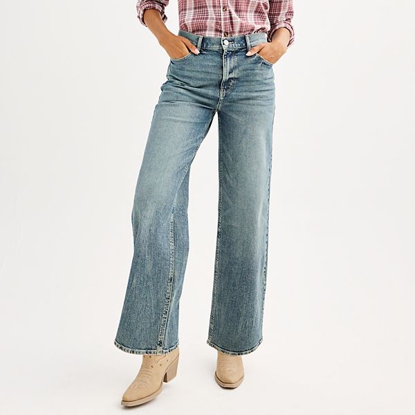 Juniors' SO® High Rise Wide Leg Jeans