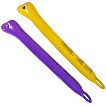 6' Inflatable Purple and Yellow Dinosaur Twisty Tube Pool Toys - Set of 2