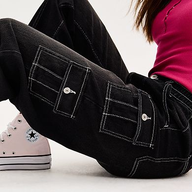 Juniors' SO® Low-Rise Baggy Cargo Jeans