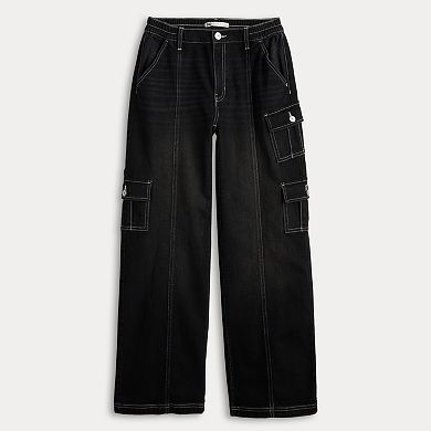 Juniors' SO® Low-Rise Baggy Cargo Jeans