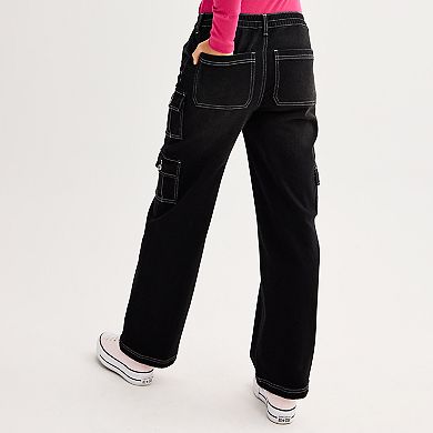 Juniors' SO® Low-Rise Baggy Cargo Jeans