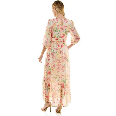 Women's Luxology 3/4-Sleeve Chiffon Maxi Dress