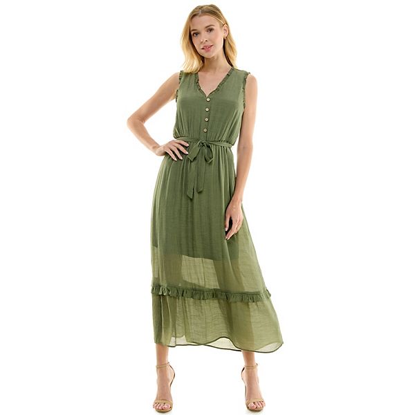 Women's Luxology Tie Waist Gauze Maxi Dress