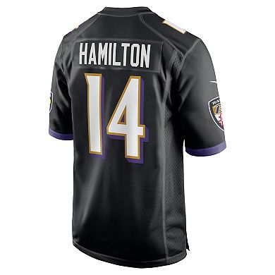 Men's Nike Kyle Hamilton Black Baltimore Ravens Player Game Jersey