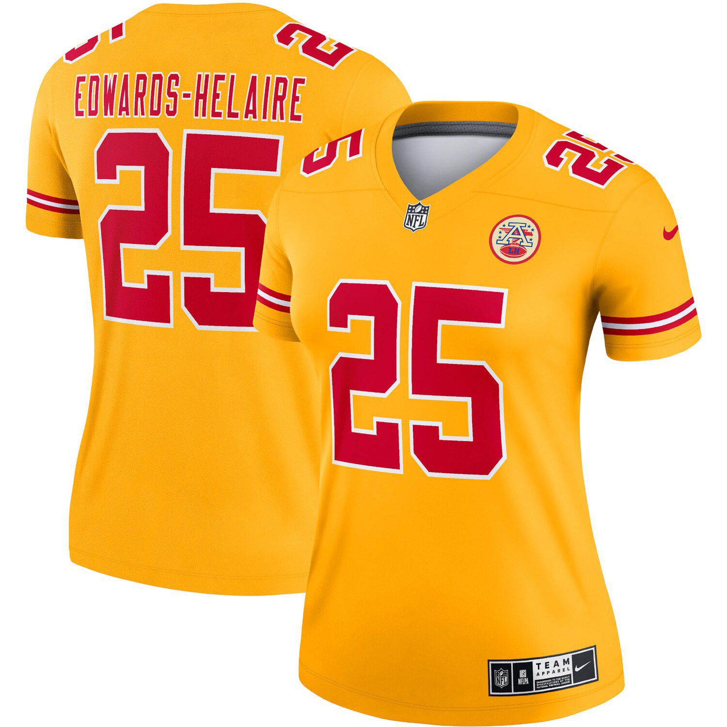 Nike Kansas City Chiefs No25 Clyde Edwards-Helaire Olive/Camo Women's Super Bowl LV Bound Stitched NFL Limited 2017 Salute To Service Jersey