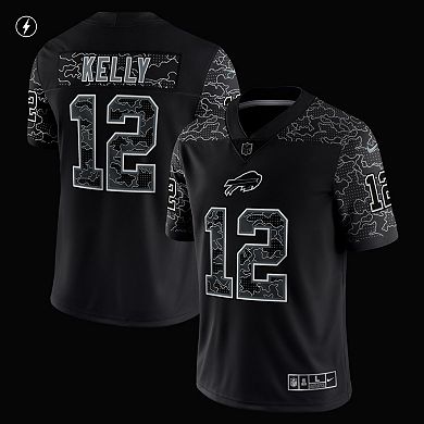 Men's Nike Jim Kelly Black Buffalo Bills Retired Player RFLCTV Limited ...