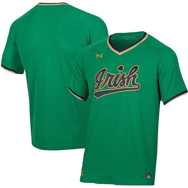 Men's Under Armour Green Notre Dame Fighting Irish Performance Replica  Baseball Jersey