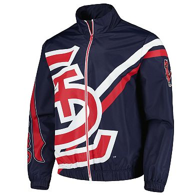 Men's Mitchell & Ness Navy St. Louis Cardinals Exploded Logo Warm Up Full-Zip Jacket