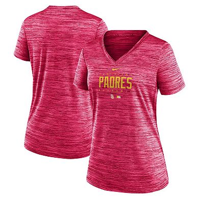 Women's Nike  Pink San Diego Padres City Connect Velocity Practice Performance V-Neck T-Shirt