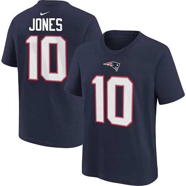 Youth Nike Mac Jones Navy New England Patriots Team Player Name & Number TShirt