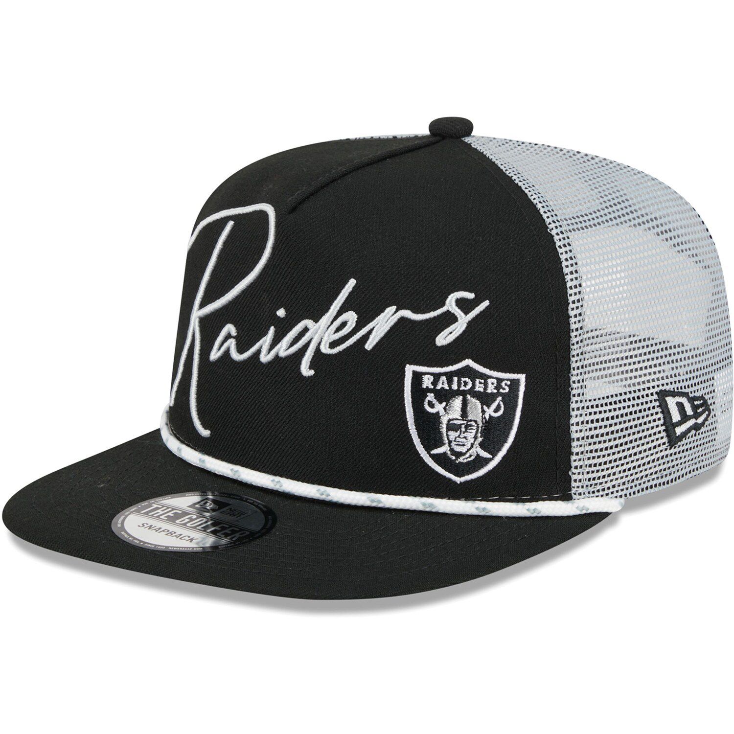 New Era Black/Gray Las Vegas Raiders Pinstripe City Arch 9FIFTY Snapback Hat