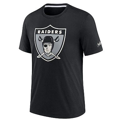 Men's Nike Black Las Vegas Raiders Rewind Playback Logo Tri-Blend T-Shirt