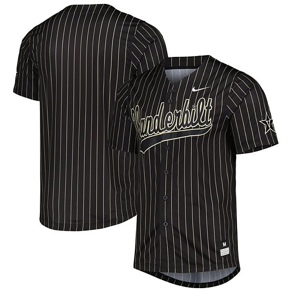 Men's Nike Black/Gold Vanderbilt Commodores Pinstripe Replica Full ...