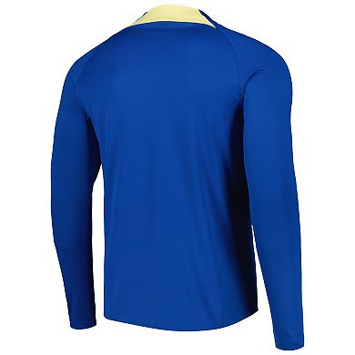 Men's Nike Blue Club America Academy Pro Drill Raglan Quarter-Zip Top