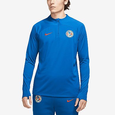 Men's Nike Blue Club America Academy Pro Drill Raglan Quarter-Zip Top