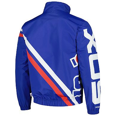 Men's Mitchell & Ness Royal Chicago White Sox Exploded Logo Warm Up Full-Zip Jacket