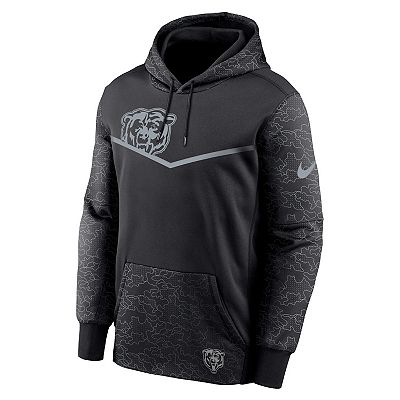 Men's Nike Black Chicago Bears RFLCTV Chevron Pullover Hoodie