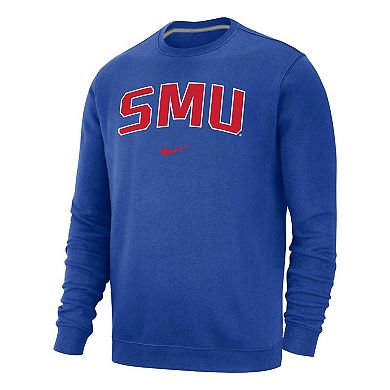 Men's Nike Royal SMU Mustangs Arch Club Fleece Pullover Sweatshirt