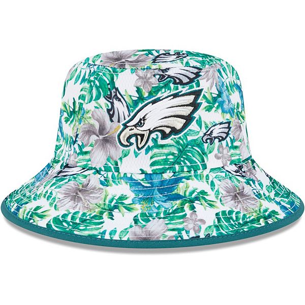 Men's New Era White Philadelphia Eagles Botanical Bucket Hat