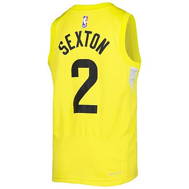 Youth Nike Collin Sexton Yellow Utah Jazz 2021/22 Swingman Jersey - Icon Edition