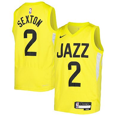 Youth Nike Collin Sexton Yellow Utah Jazz 2021/22 Swingman Jersey - Icon Edition