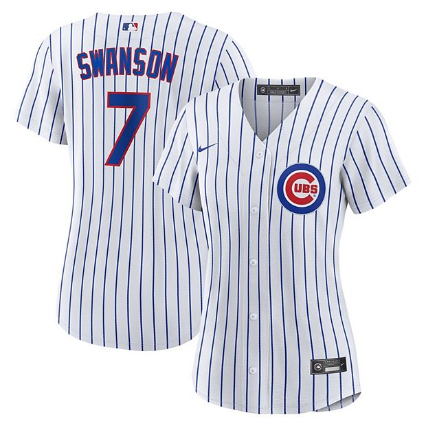 Women's Nike Dansby Swanson White/Royal Chicago Cubs Home