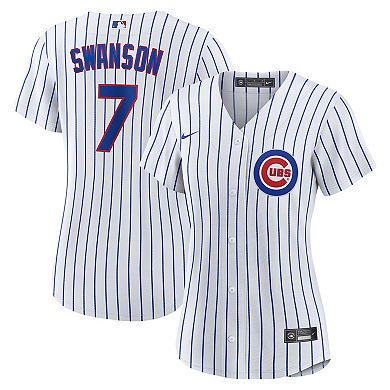 Women's Nike Dansby Swanson White/Royal Chicago Cubs Home Replica Player Jersey