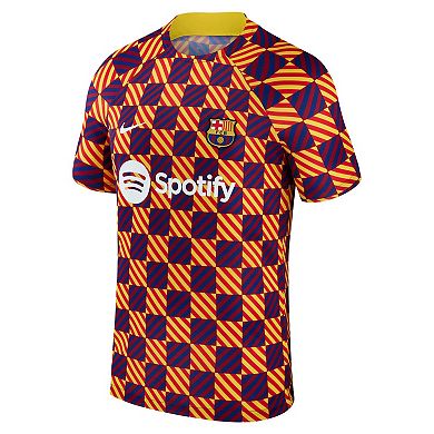 Men's Nike Yellow Barcelona 2023 Pre-Match Performance Top
