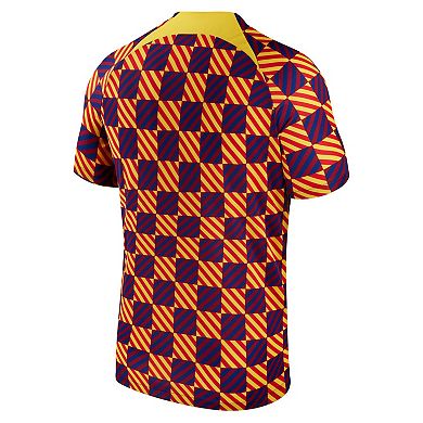 Men's Nike Yellow Barcelona 2023 Pre-Match Performance Top