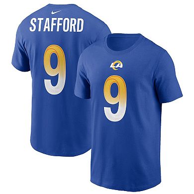 Men's Nike Matthew Stafford Royal Los Angeles Rams Name & Number T-Shirt