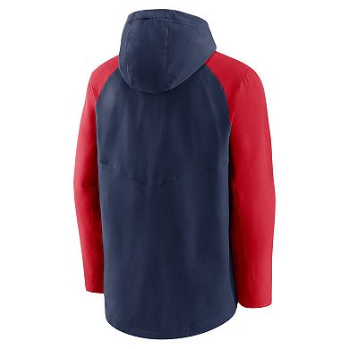 Men's Nike Navy/Red Boston Red Sox Authentic Collection Performance Raglan Full-Zip Hoodie