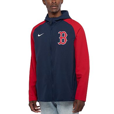 Men's Nike Navy/Red Boston Red Sox Authentic Collection Performance Raglan Full-Zip Hoodie
