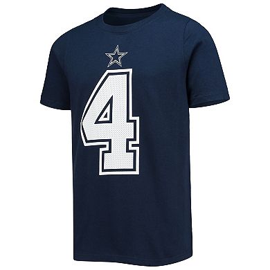 Youth Nike Dak Prescott Navy Dallas Cowboys Team Player Name & Number T-Shirt