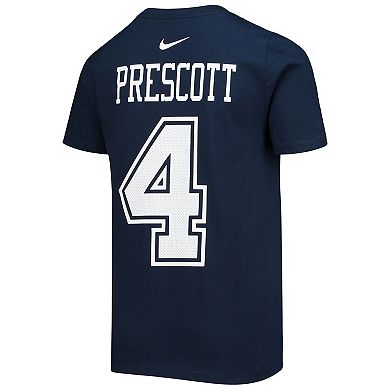 Youth Nike Dak Prescott Navy Dallas Cowboys Team Player Name & Number T-Shirt