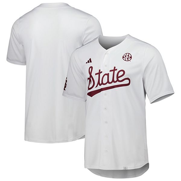 Mens Adidas White Mississippi State Bulldogs Team Baseball Jersey