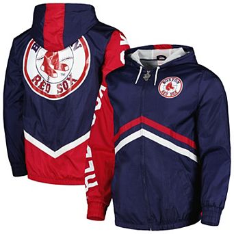Men's Mitchell & Ness Navy Boston Red Sox Undeniable Full-Zip Hoodie Windbreaker Jacket