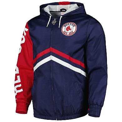 Men's Mitchell & Ness Navy Boston Red Sox Undeniable Full-Zip Hoodie Windbreaker Jacket