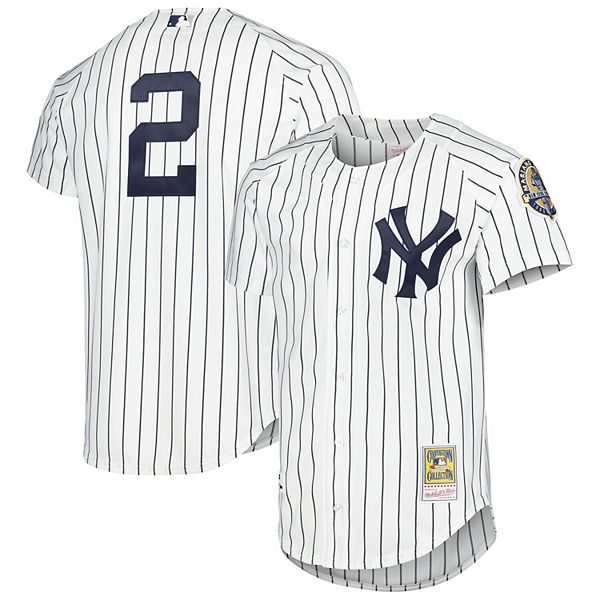 Mitchell & Ness Men's Derek Jeter White New York Yankees Cooperstown  Collection Authentic Jersey