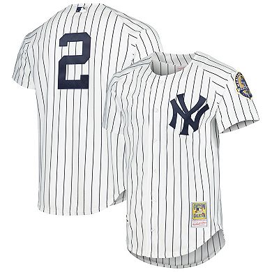 Men's Mitchell & Ness Derek Jeter White New York Yankees Cooperstown Collection Authentic Jersey